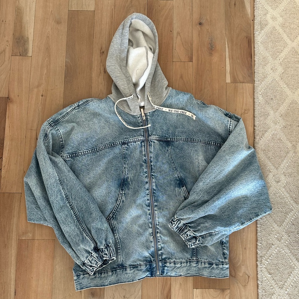 We The Free Denim Iggy Hoodie Jacket (Large) - Picture 8 of 8